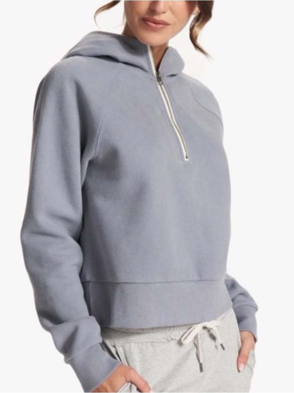 Vuori restore half zip hoodie in Flint